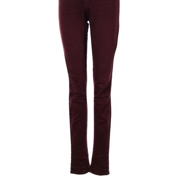 CarMar Jeans Maroon Colored Denim Skinny Leg Mid Rise Sz 25 #445 - Picture 2 of 4